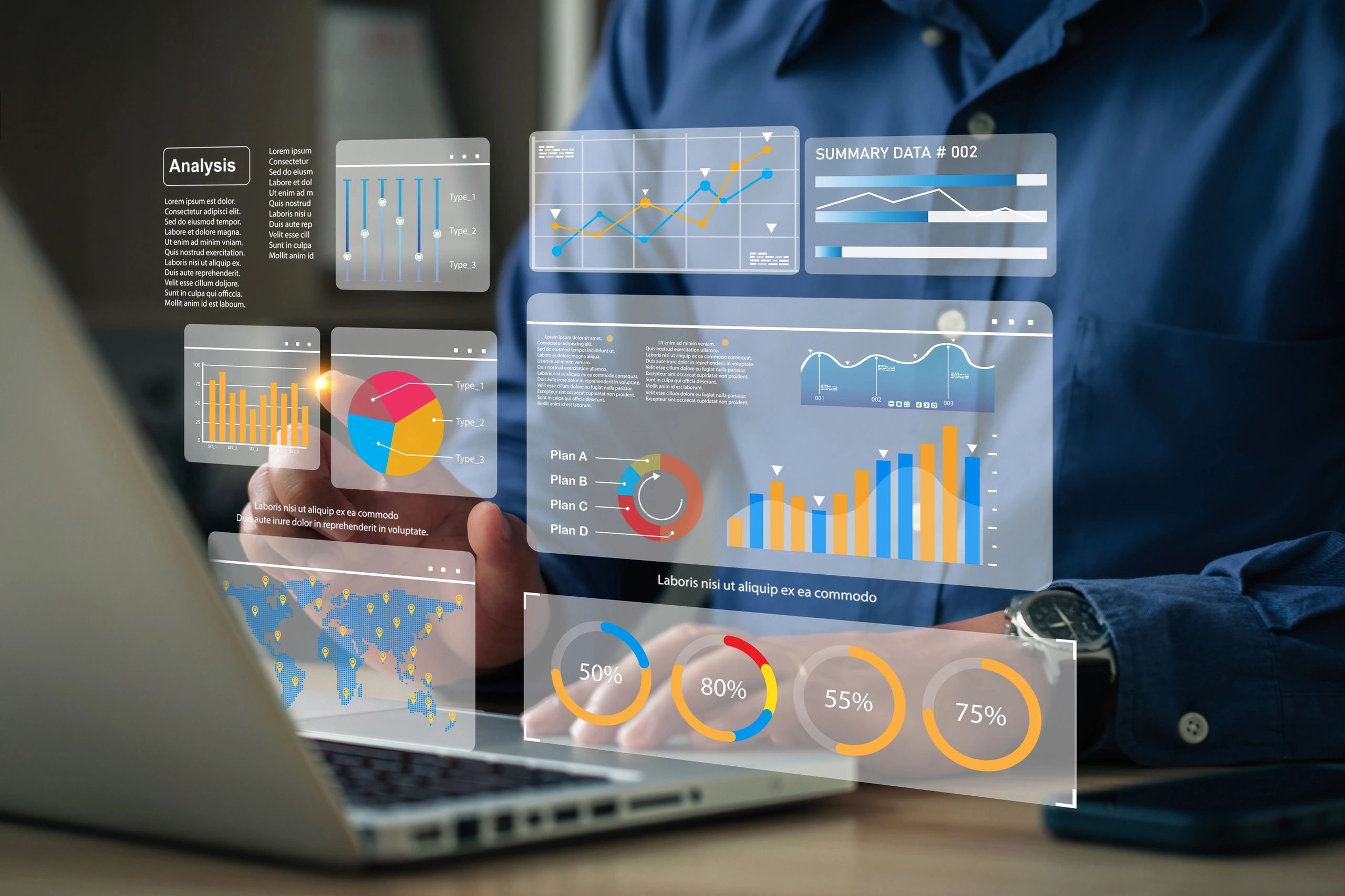 Monitoring dashboard displaying website performance and security metrics